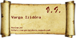 Varga Izidóra névjegykártya